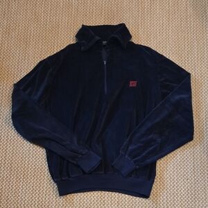 Givenchy For Chesa Vintage 1970s Velour Quarter Zip Pullover